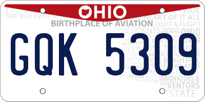 OH license plate GQK5309