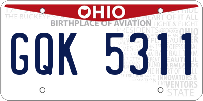 OH license plate GQK5311