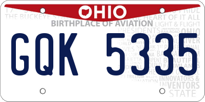 OH license plate GQK5335