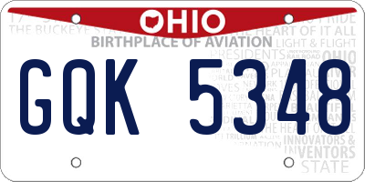 OH license plate GQK5348
