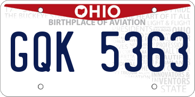 OH license plate GQK5363