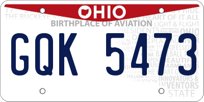 OH license plate GQK5473