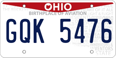 OH license plate GQK5476
