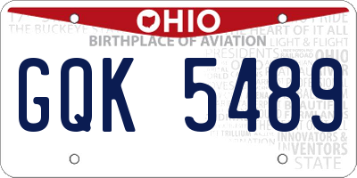 OH license plate GQK5489