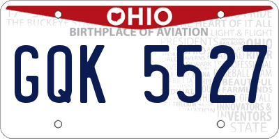 OH license plate GQK5527