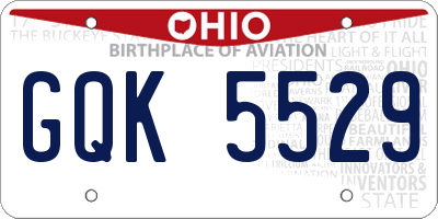 OH license plate GQK5529