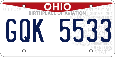OH license plate GQK5533