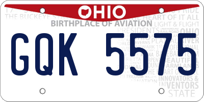 OH license plate GQK5575