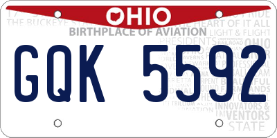 OH license plate GQK5592