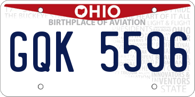 OH license plate GQK5596