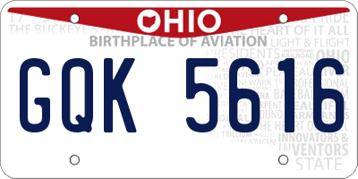 OH license plate GQK5616