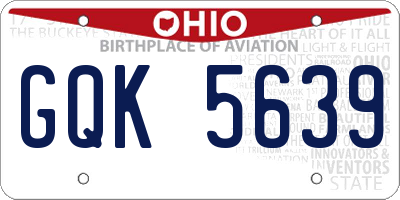 OH license plate GQK5639