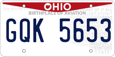 OH license plate GQK5653