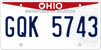 OH license plate GQK5743