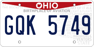 OH license plate GQK5749