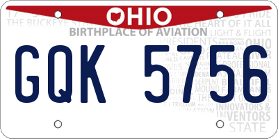 OH license plate GQK5756