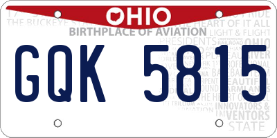 OH license plate GQK5815