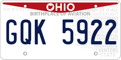OH license plate GQK5922