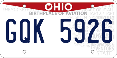 OH license plate GQK5926