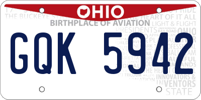 OH license plate GQK5942