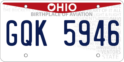 OH license plate GQK5946