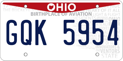 OH license plate GQK5954