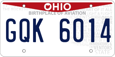 OH license plate GQK6014