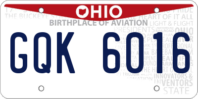 OH license plate GQK6016
