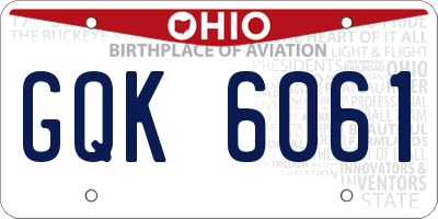 OH license plate GQK6061