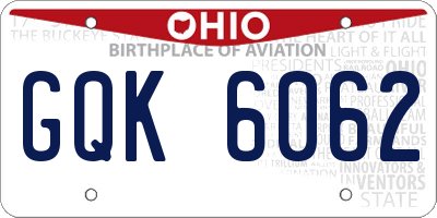 OH license plate GQK6062