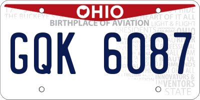 OH license plate GQK6087