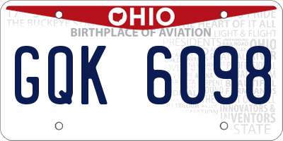 OH license plate GQK6098