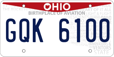 OH license plate GQK6100