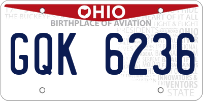 OH license plate GQK6236