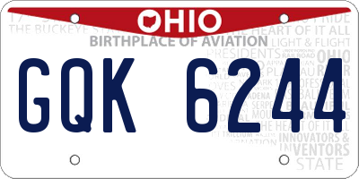OH license plate GQK6244