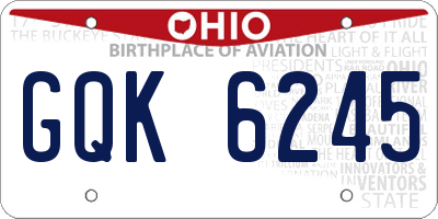 OH license plate GQK6245