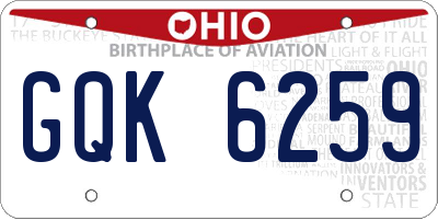 OH license plate GQK6259
