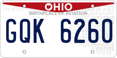 OH license plate GQK6260