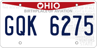 OH license plate GQK6275