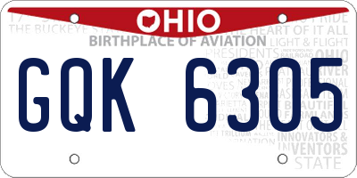 OH license plate GQK6305