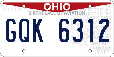 OH license plate GQK6312