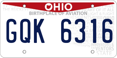 OH license plate GQK6316