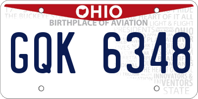 OH license plate GQK6348