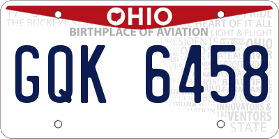 OH license plate GQK6458