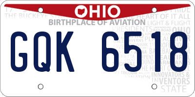 OH license plate GQK6518