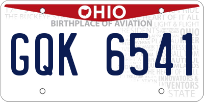 OH license plate GQK6541
