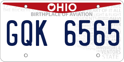 OH license plate GQK6565
