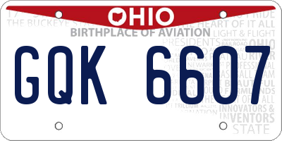 OH license plate GQK6607