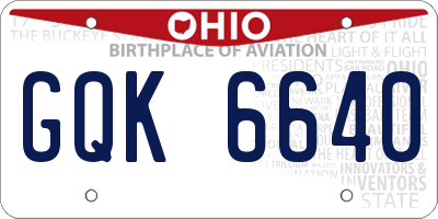 OH license plate GQK6640