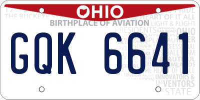OH license plate GQK6641
